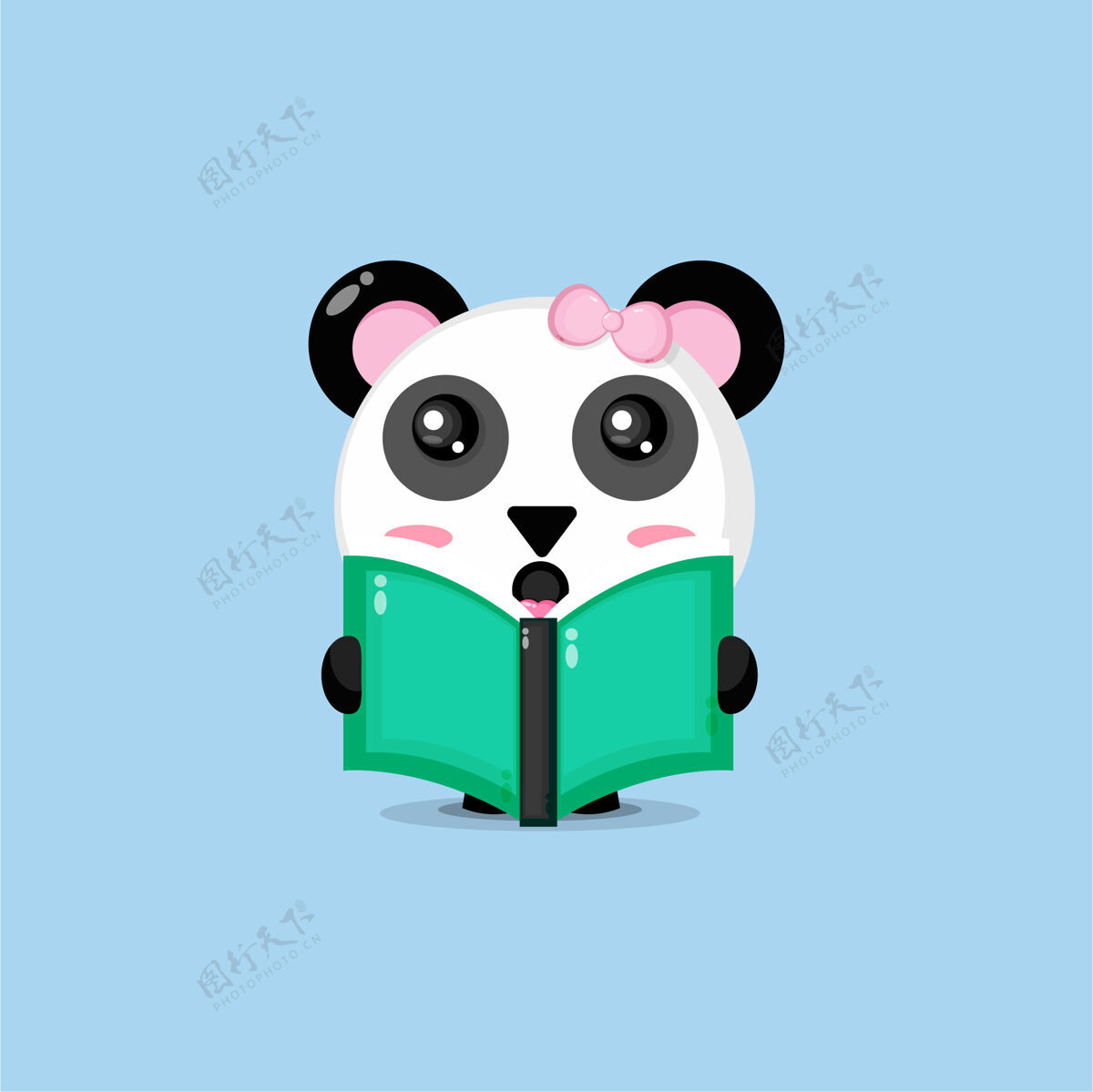 熊猫可爱的熊猫正在看书宝宝书籍图书馆