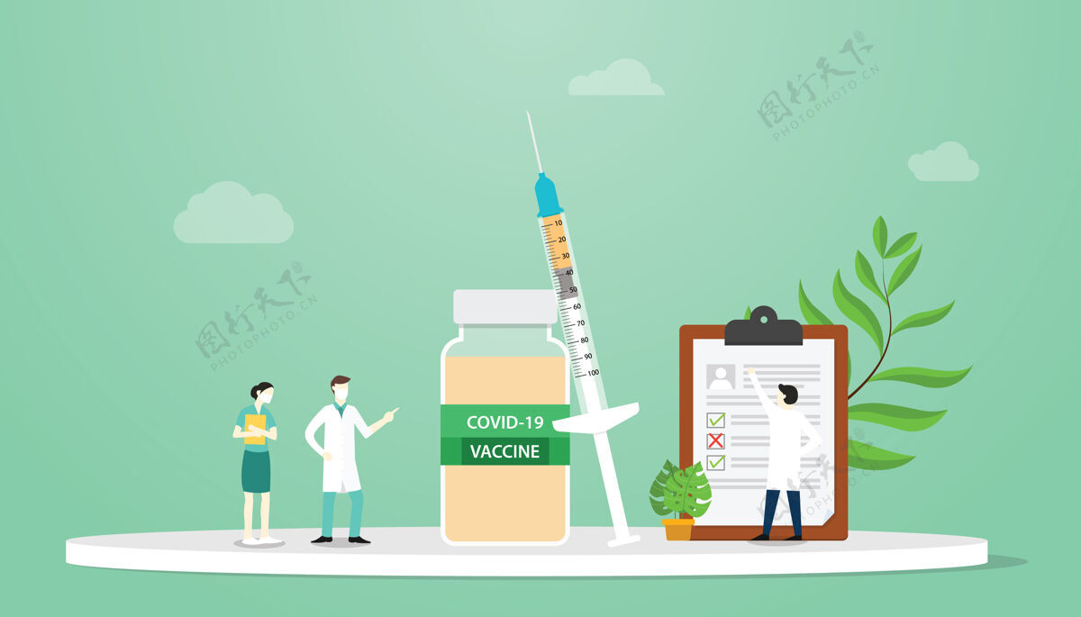 感染科维冠状病毒疫苗概念与团队医生和实验室分析员2019年护理针头