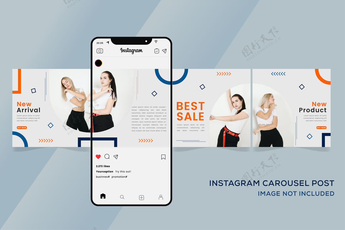 InstagramCarouselinstagram模板横幅时尚销售彩色溢价平台促销手机