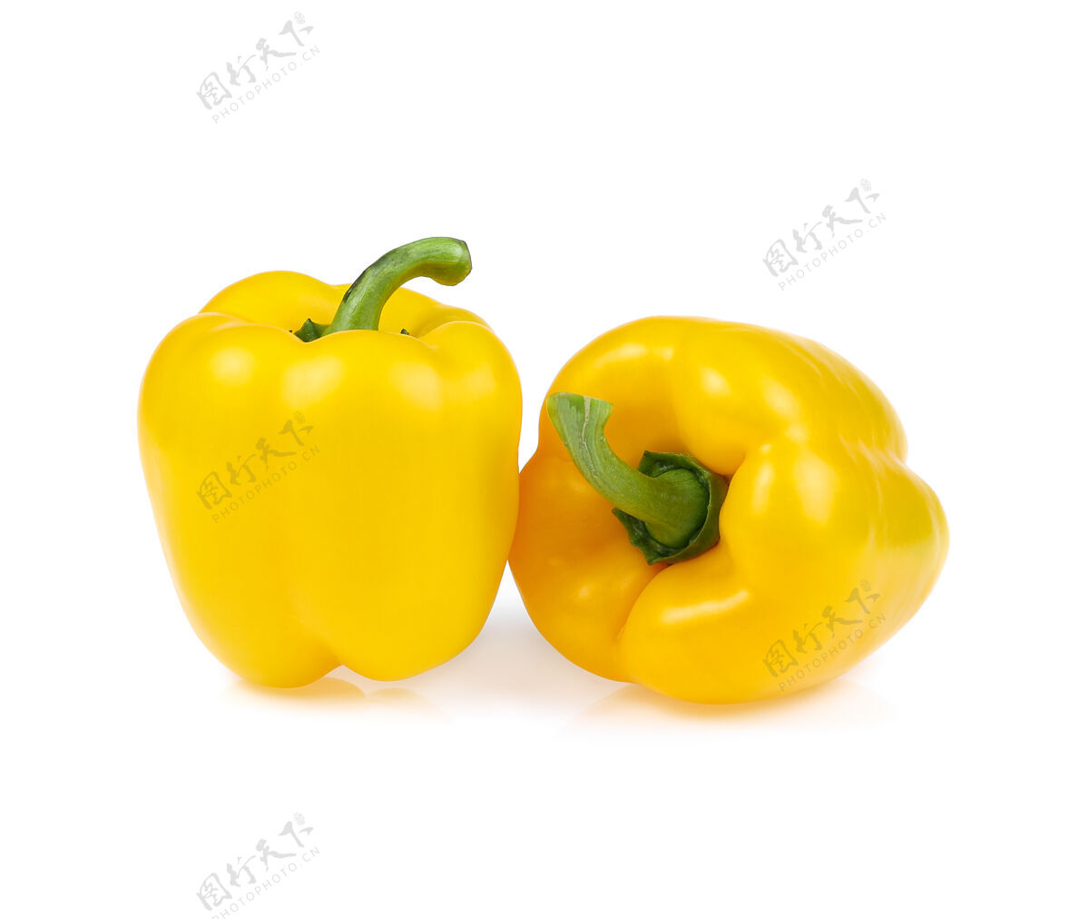 物体黄色甜椒隔离在白色背景上辣椒配料没有人