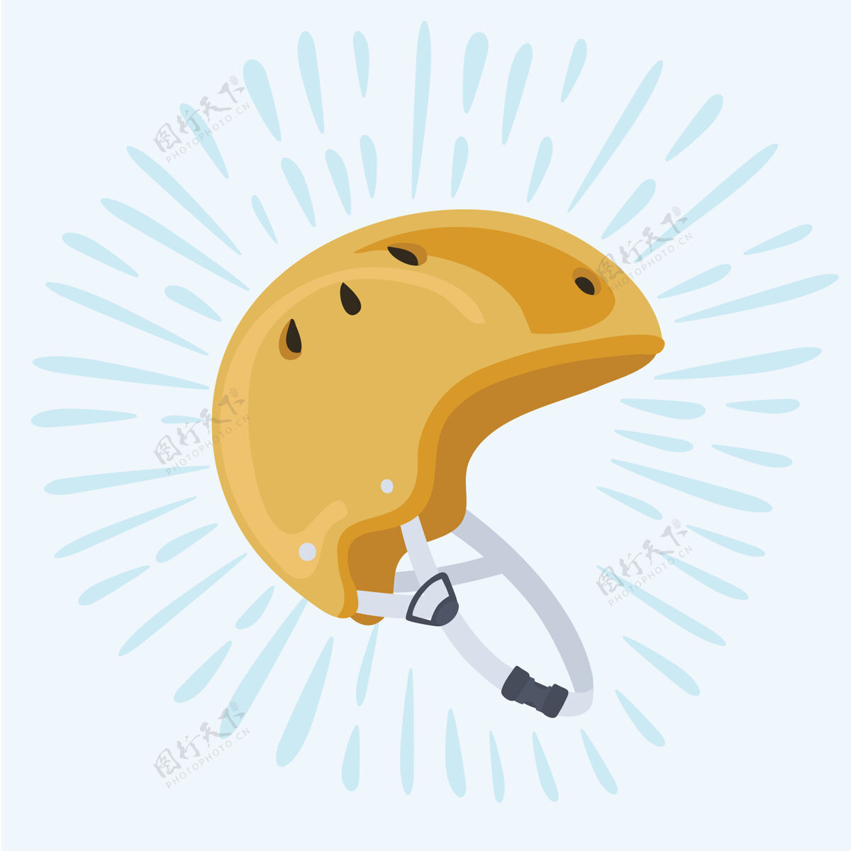保护卡通插图黄色运动头盔滚轴刀片滚轴头盔活动