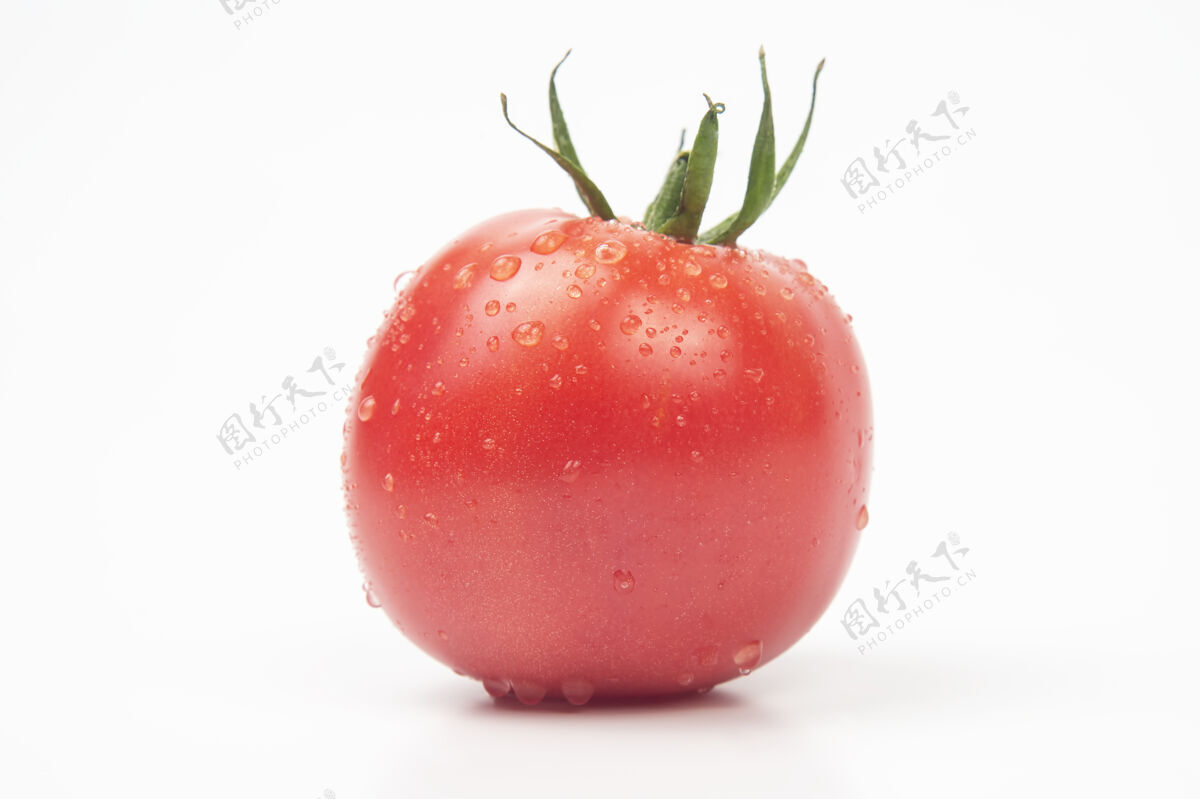 成熟的白底生红番茄有机番茄新鲜