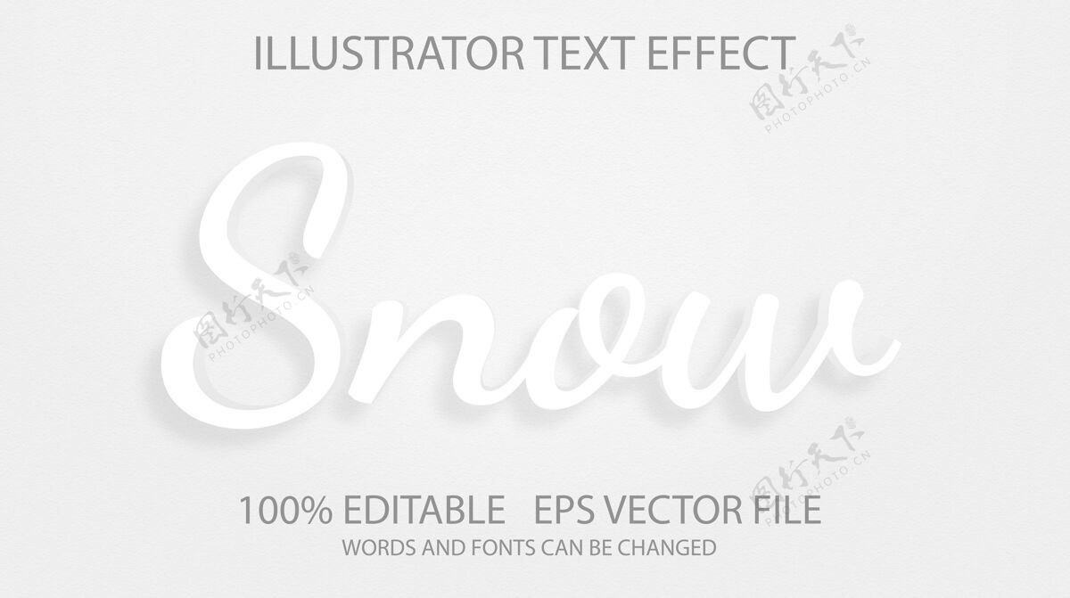 排版雪文字样式效果模板字体编辑效果