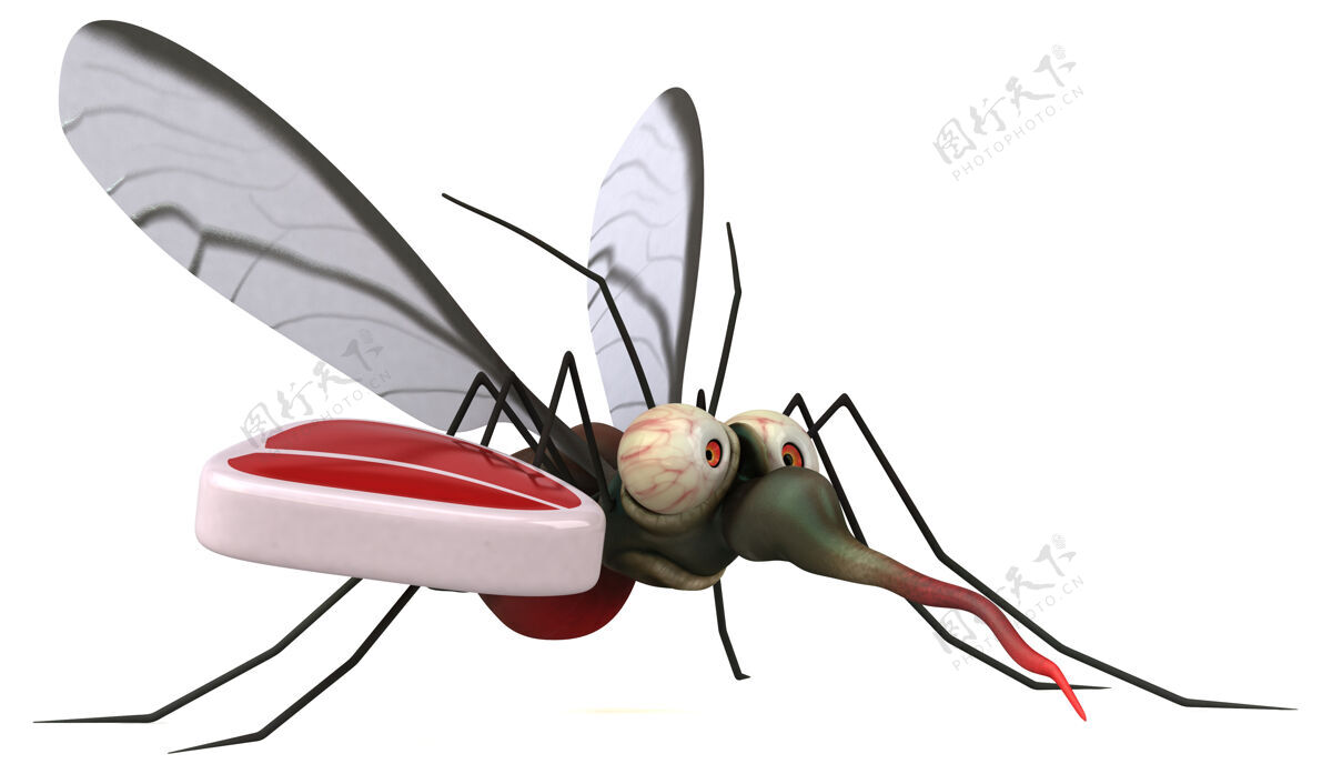 牛排蚊子-三维插图隔离传染流行病