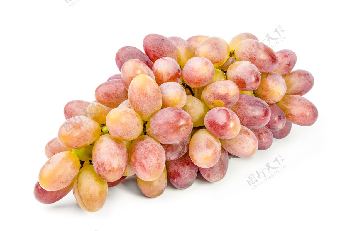 红葡萄一串葡萄孤立在白色上食物健康葡萄