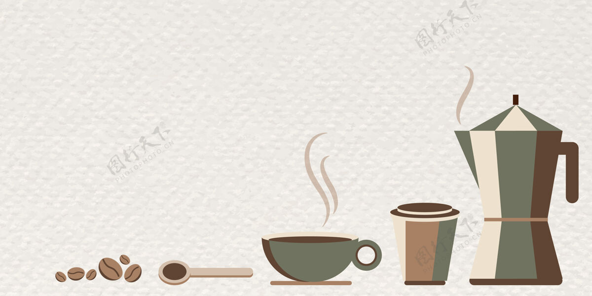 咖啡因咖啡横幅设计模板热香气刷新