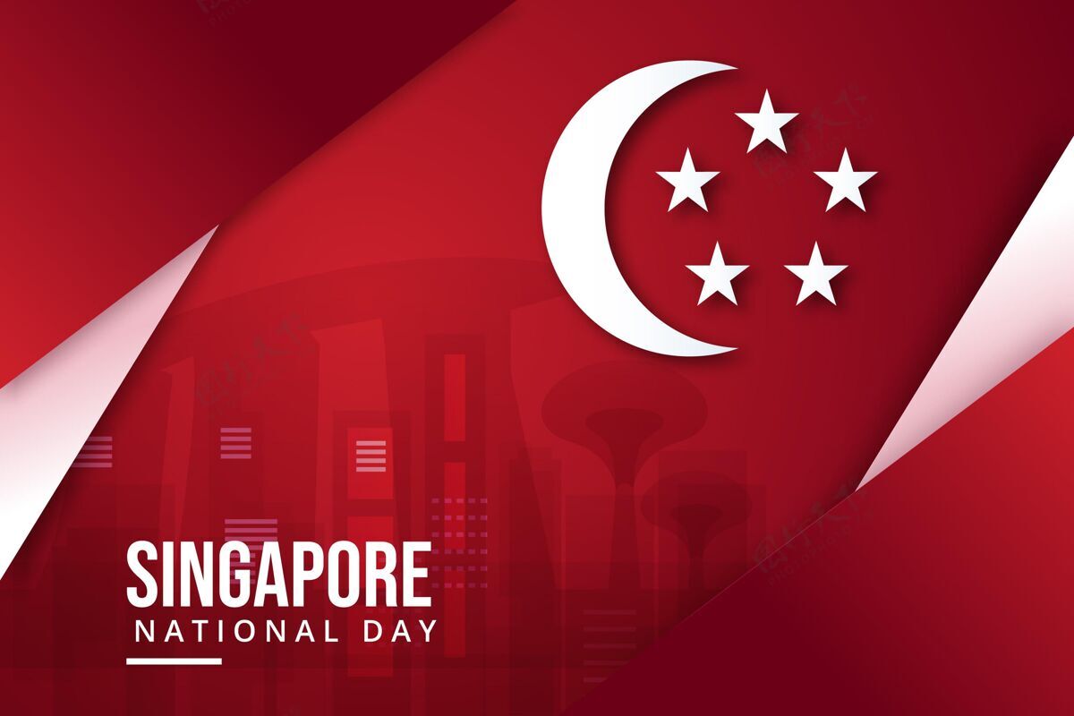 事件新加坡国庆插画新加坡梯度爱国