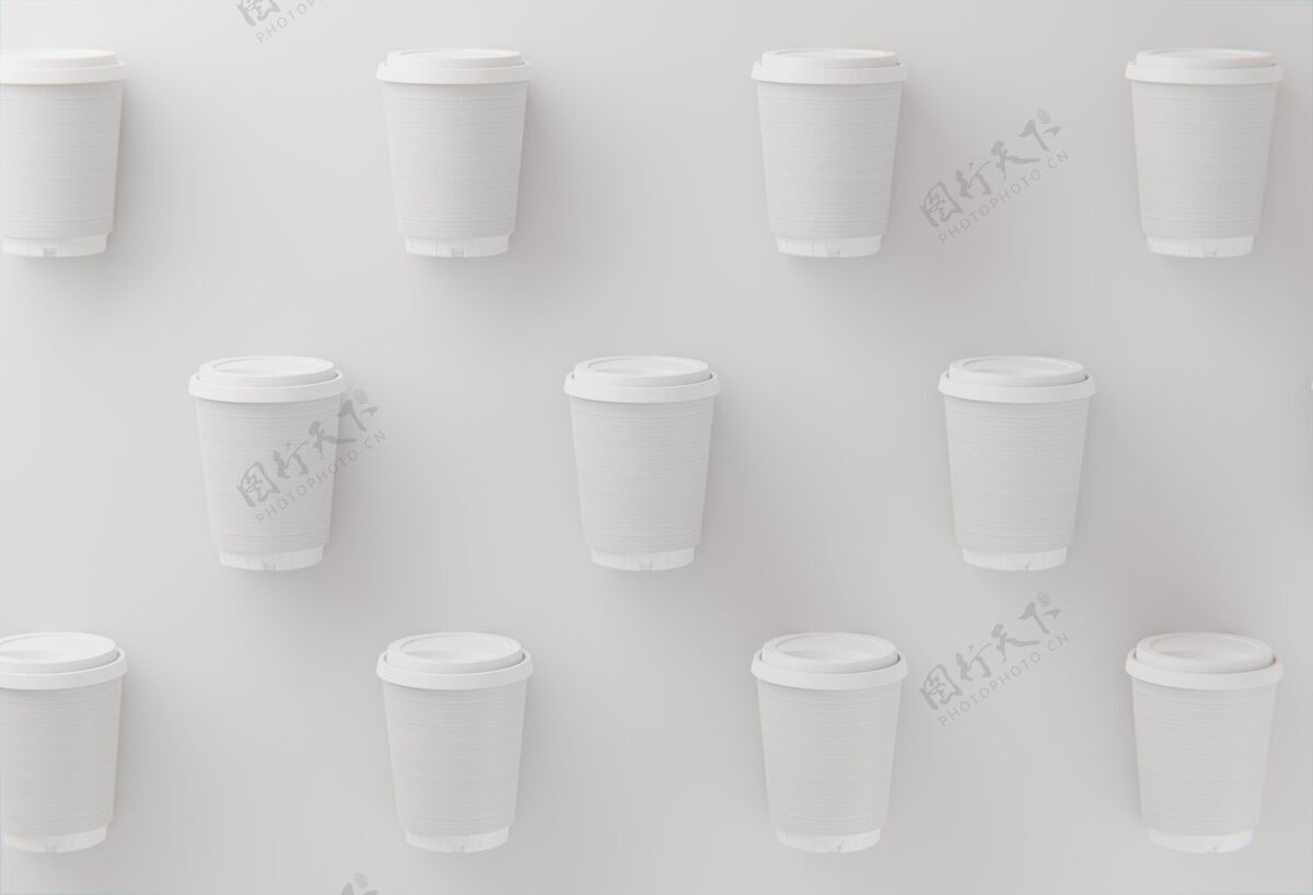 品牌俯瞰咖啡杯布置咖啡分类组成