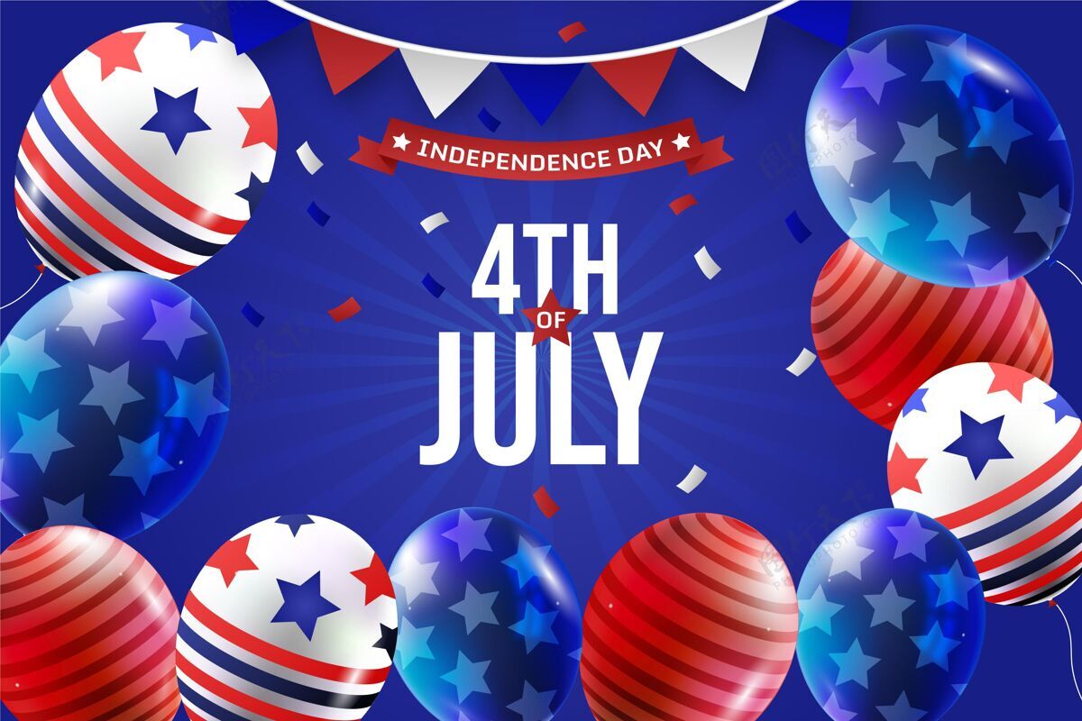 独立日七月四日独立日气球背景爱国墙纸纪念