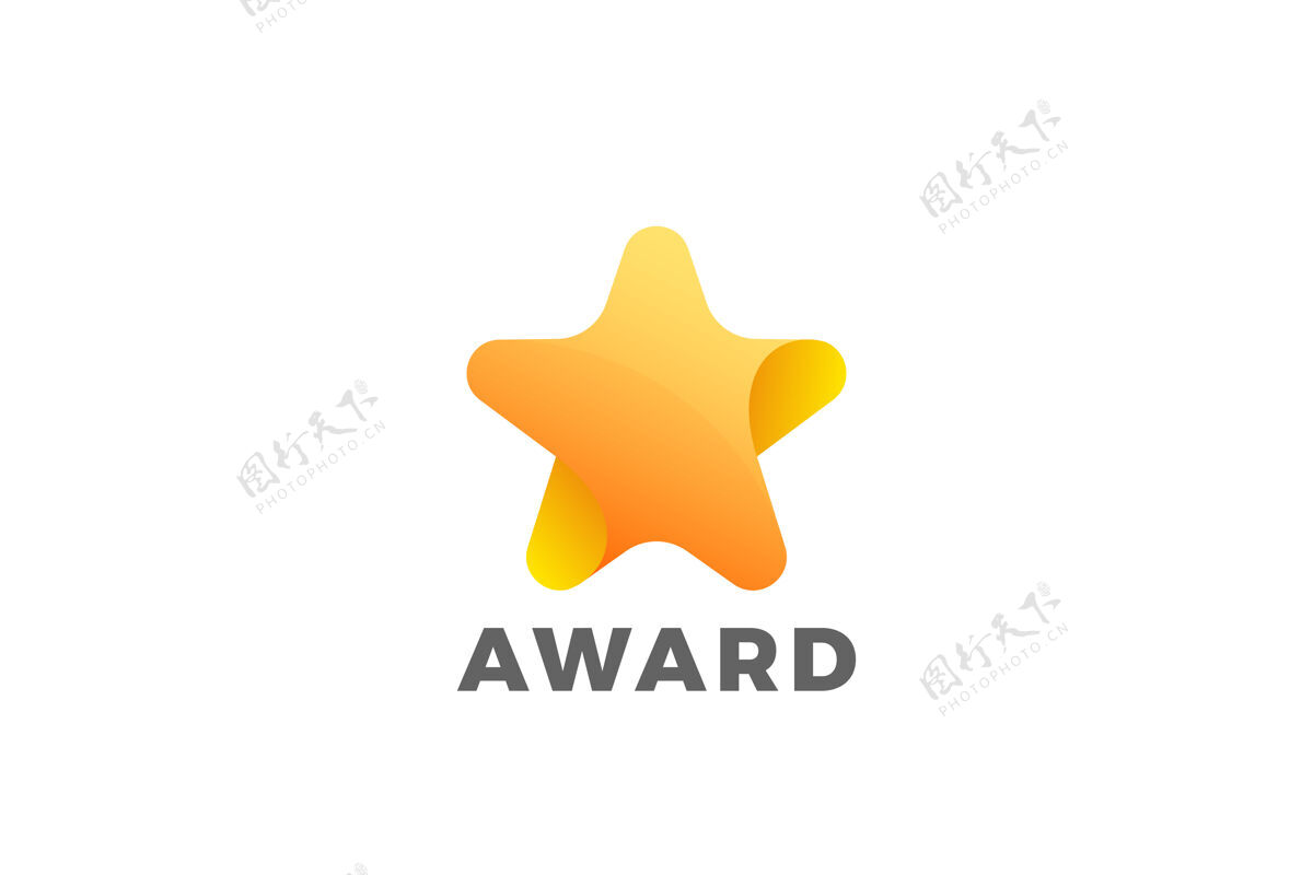 娱乐明星标志几何设计最受欢迎的获奖者奖标志蓝色成功明亮