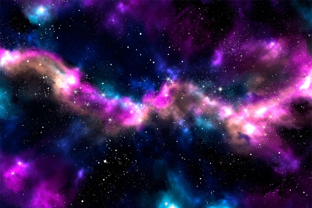 水彩画手绘水彩银河背景宇宙星星太空