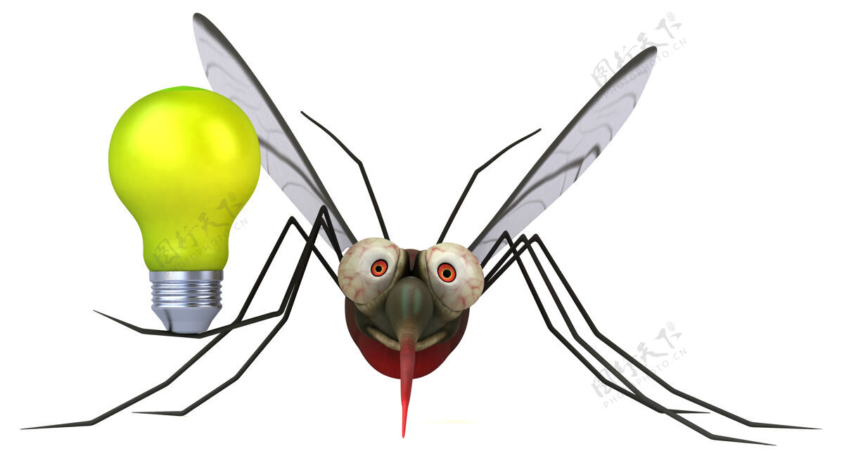 昆虫蚊子3d插图3d动物细菌