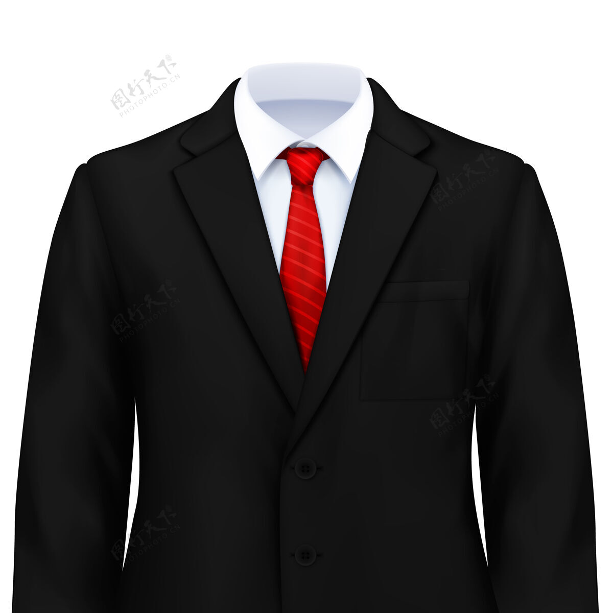 西装男装写实的构图与智能服装搭配白色衬衫领带和夹克模特时尚销售
