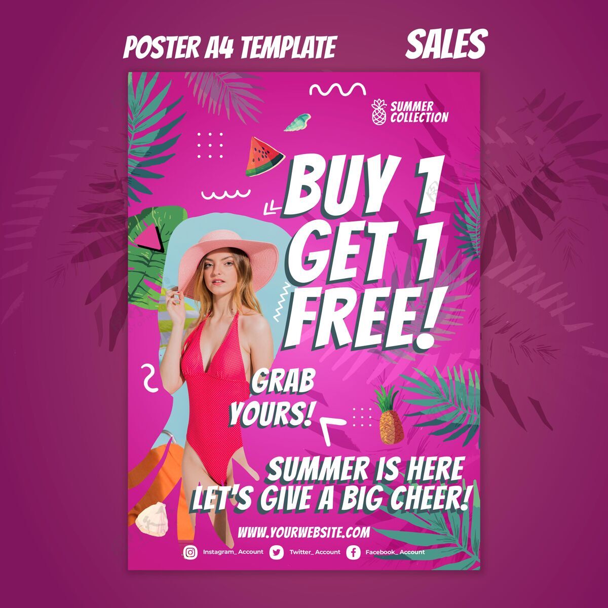 购买夏季销售打印模板假期促销便宜