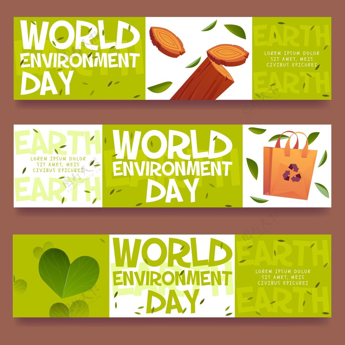 横幅模板卡通世界环境日横幅模板生态国际活动