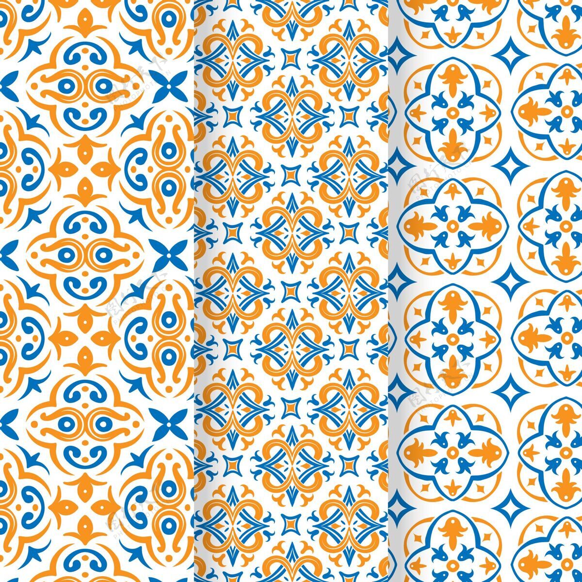 彩色图案阿拉伯装饰图案系列装饰阿拉伯图案