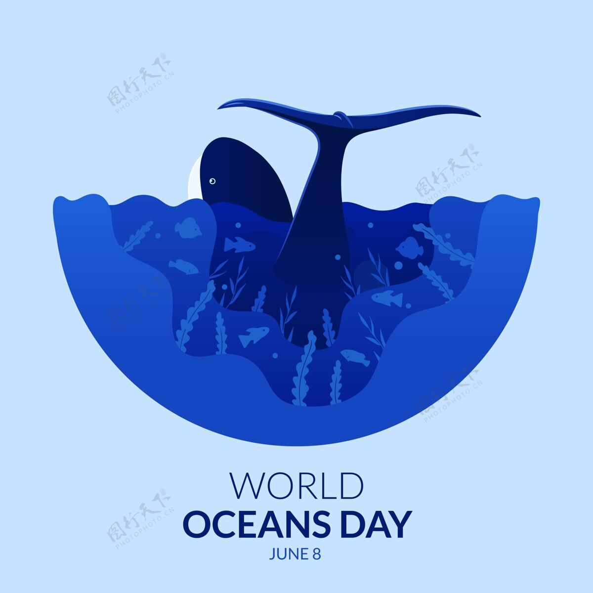 活动平面世界海洋日插图海洋日环境平面
