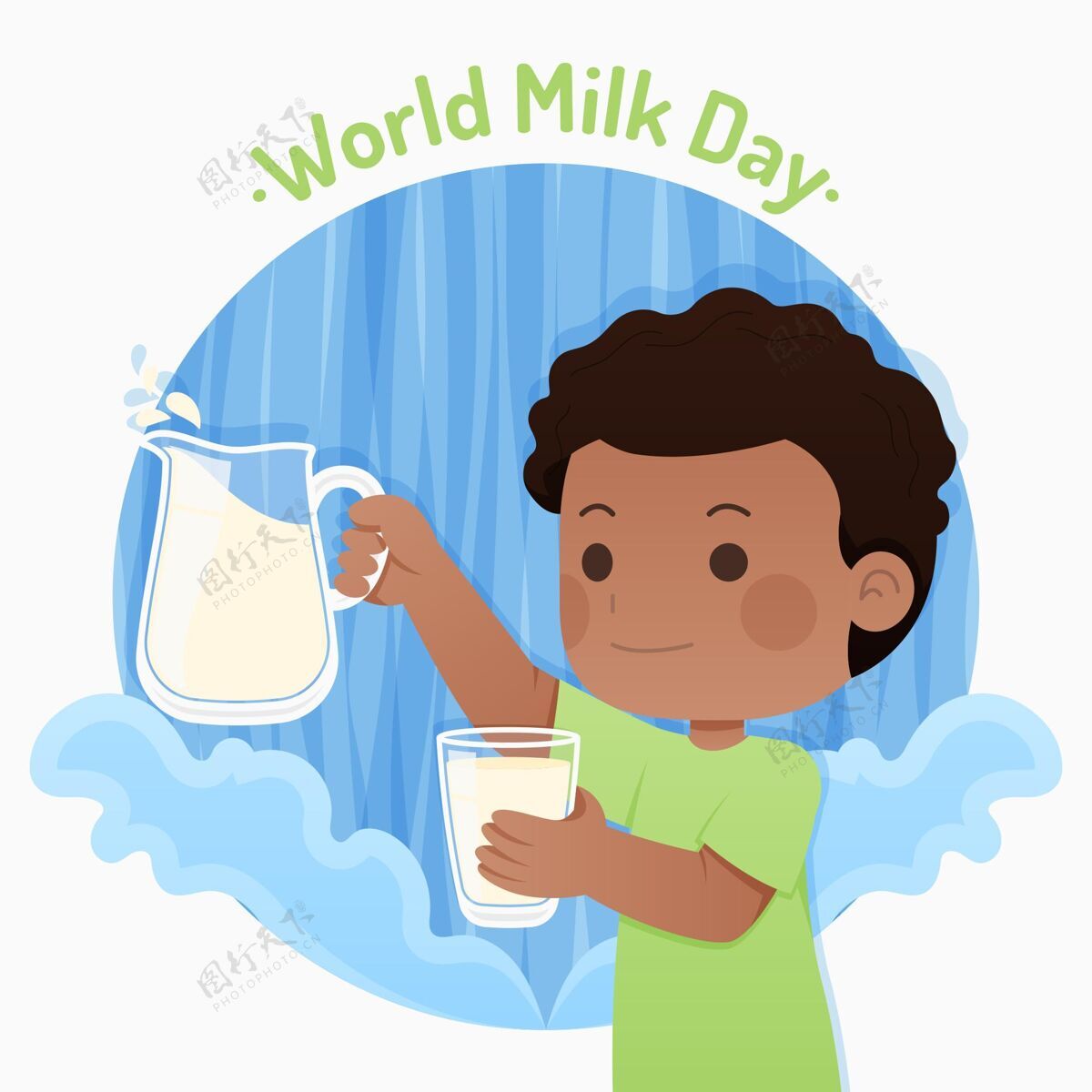 牛奶平面世界牛奶日插画营养全球食品