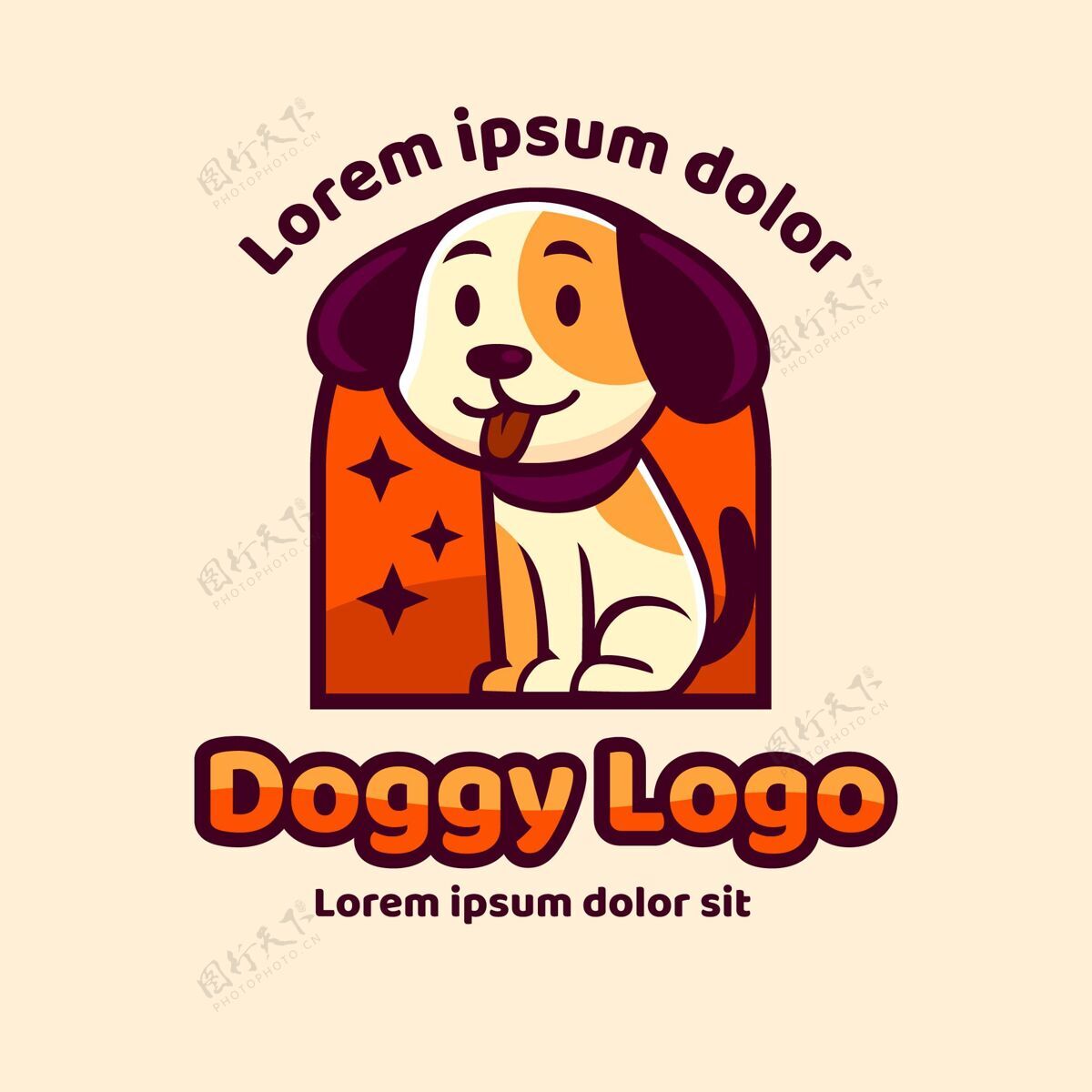 品牌手绘狗狗动物标志企业标识手绘标志