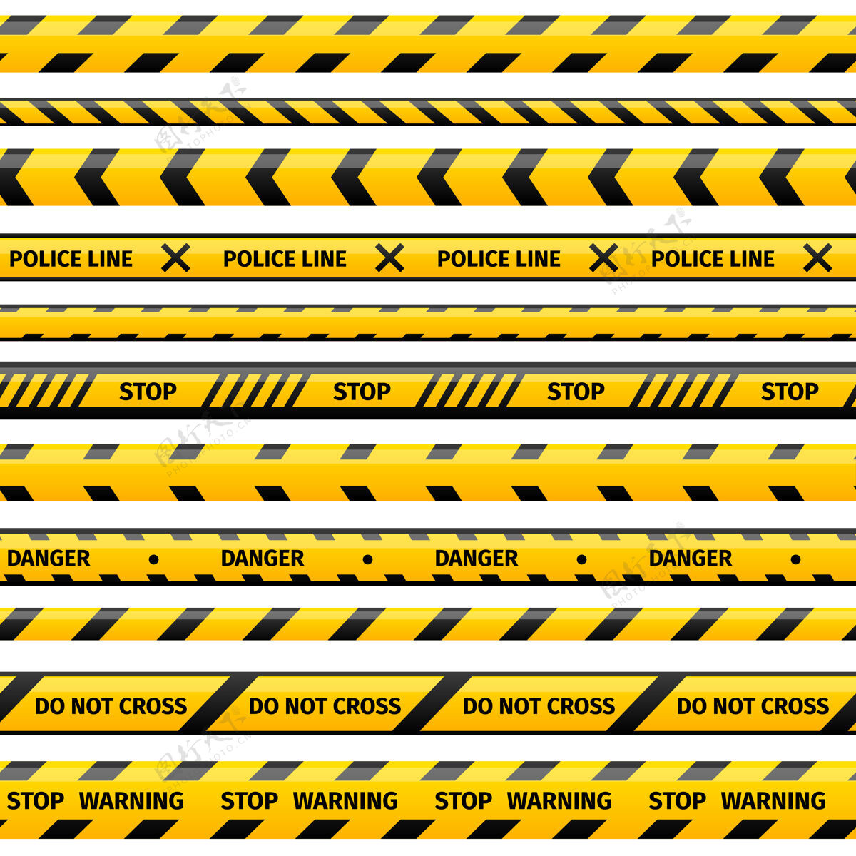 区域黄色塑料警示带或警告带套装屏障黑色苏格兰