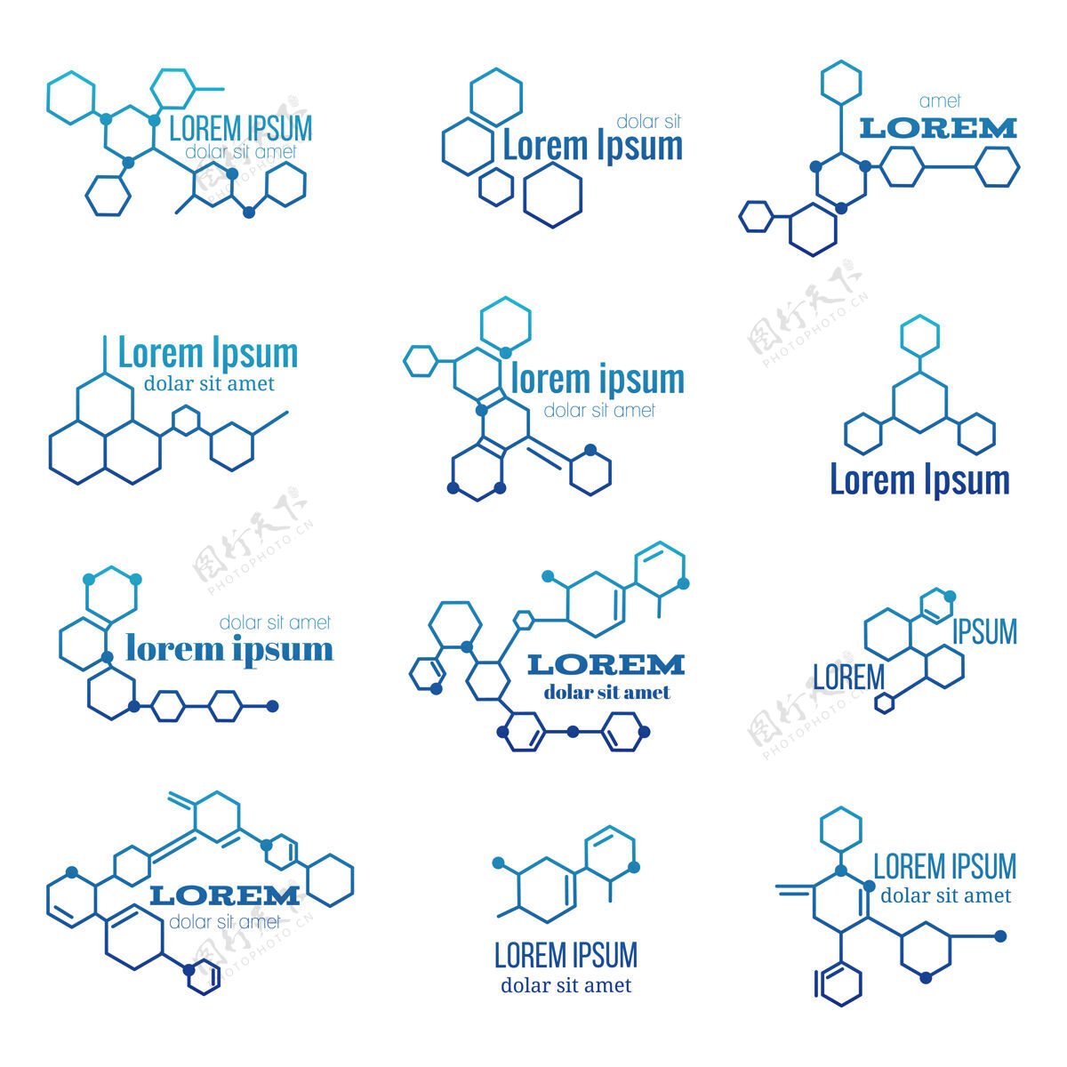 微生物学分子结构标志设置六边形标志染色体