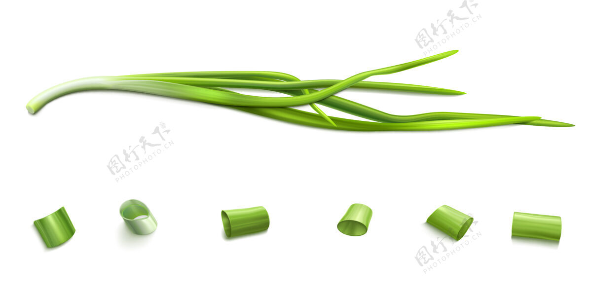 农业韭菜串和切片葱或大蒜配料草生态