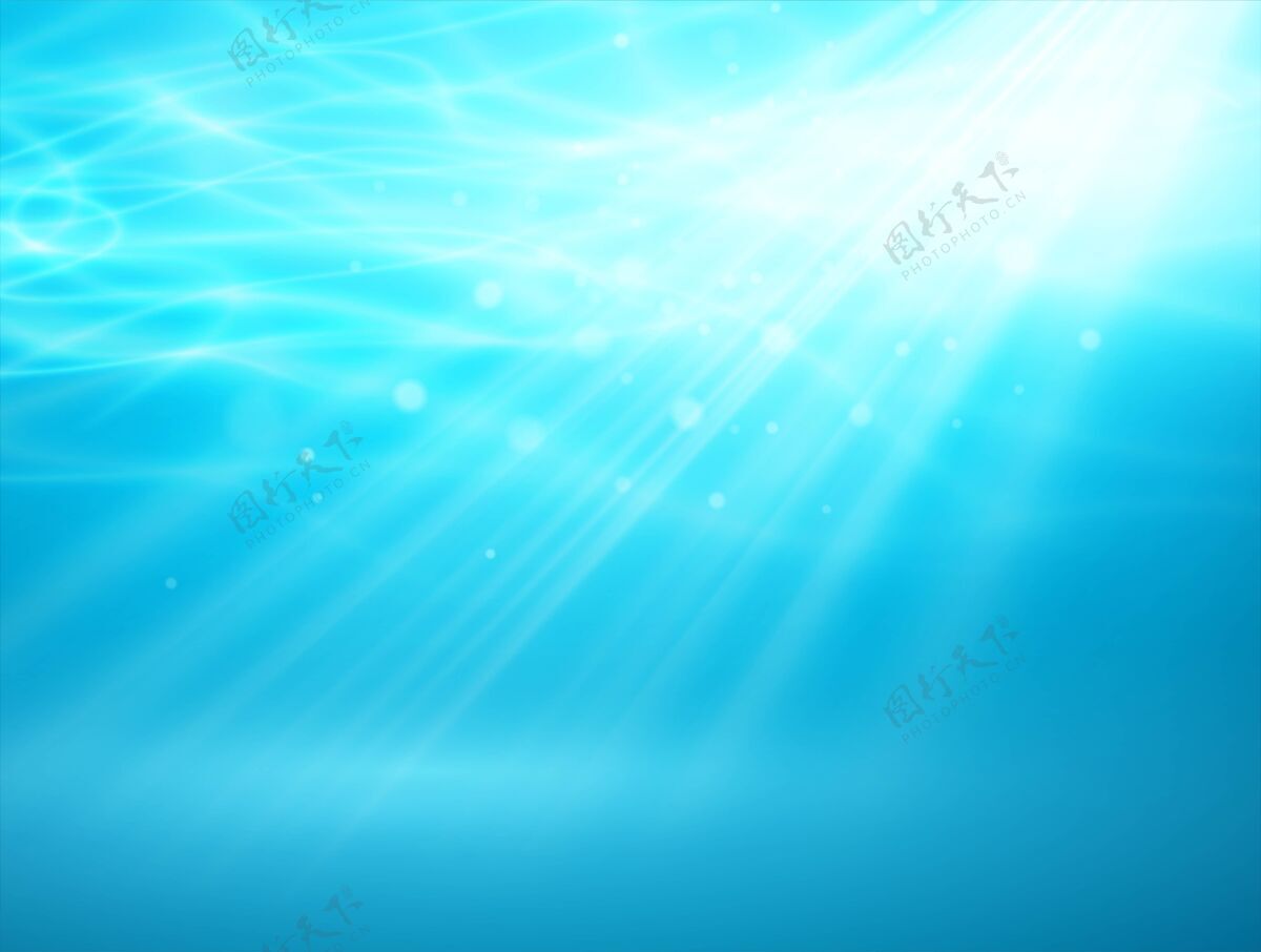 水上蓝色的深水和大海抽象的自然背景抽象光线游泳池
