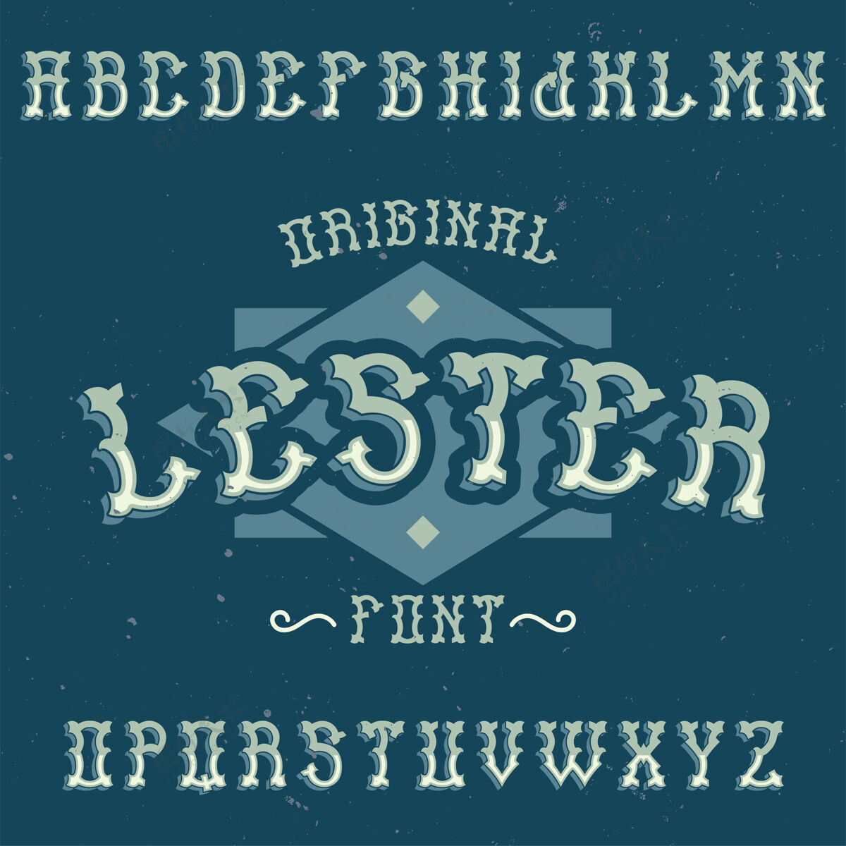 风格复古字母和标签字体命名莱斯特光哥特式设计