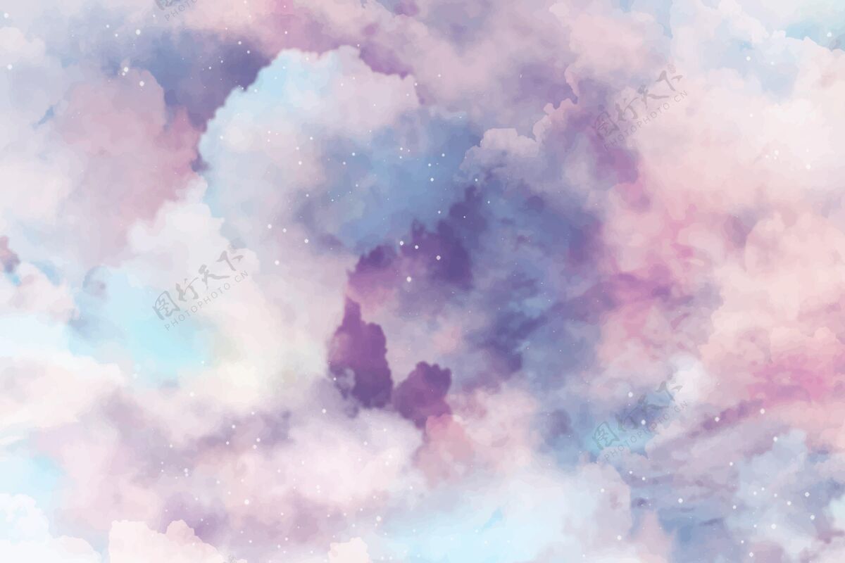 墙纸手绘水彩粉彩天空背景天空背景粉彩天空粉彩背景