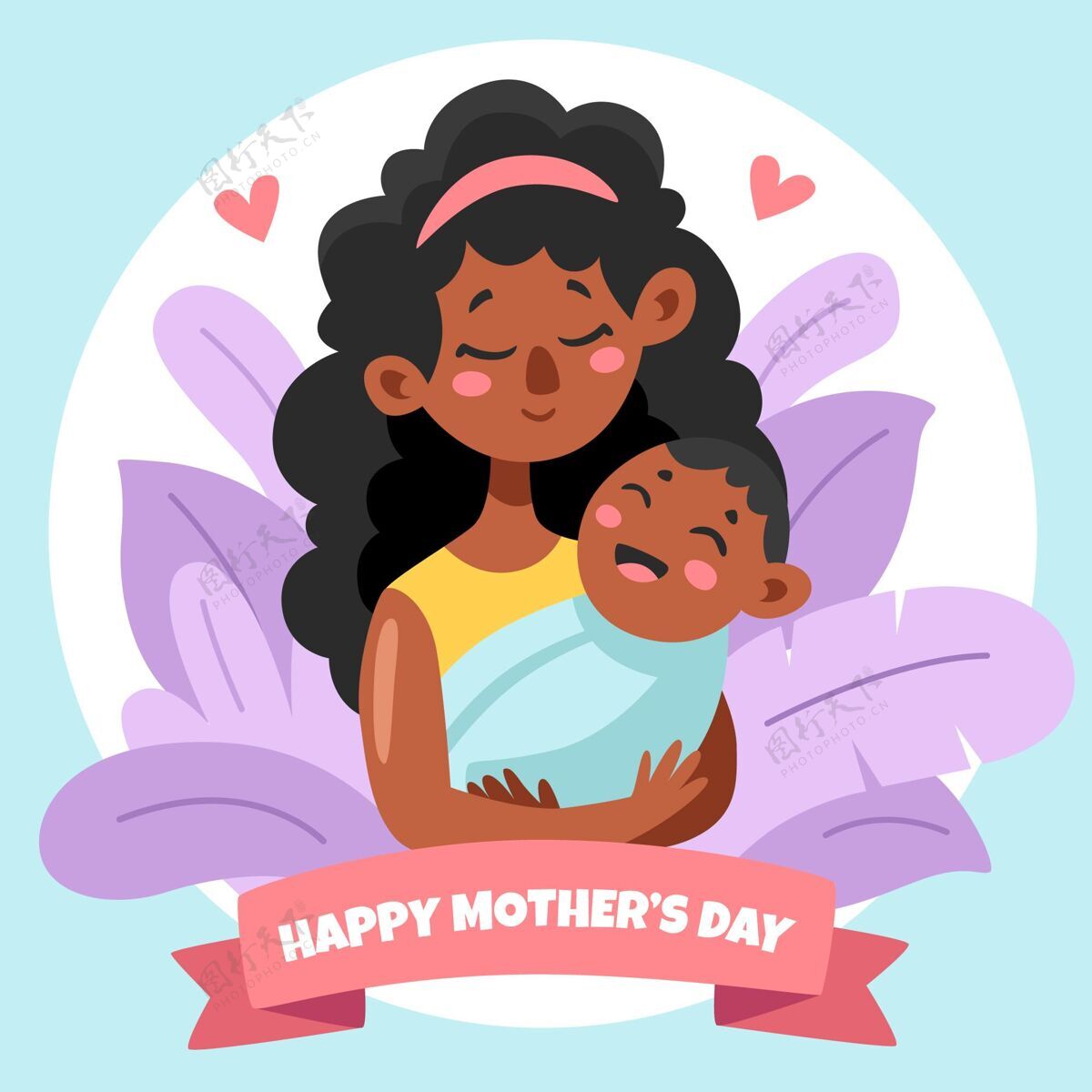 母亲节手绘母亲节插图为人父母爱女人