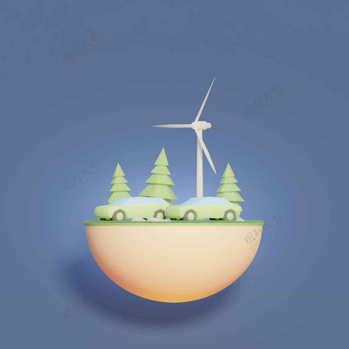 风力涡轮机3d环境项目场景风能风能生态