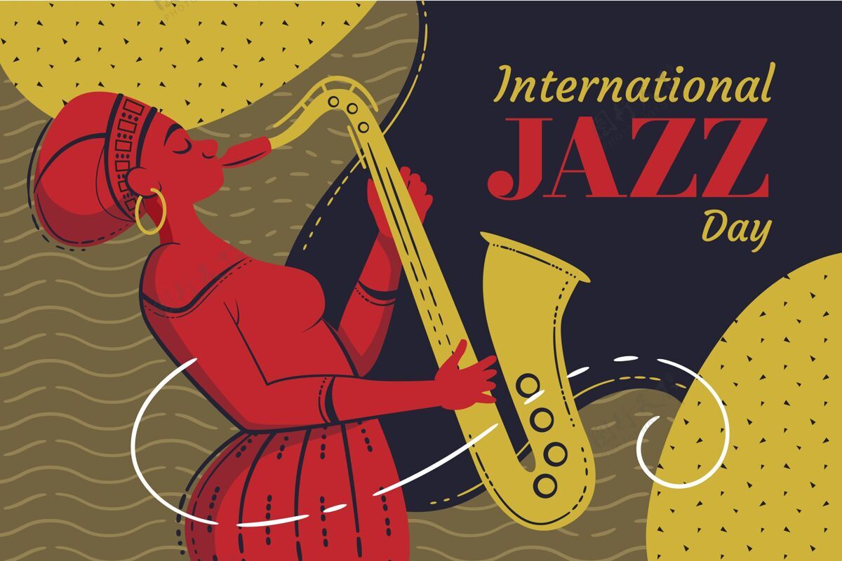 爵士乐音乐会手绘国际爵士日插画手绘爵士乐国际爵士乐日
