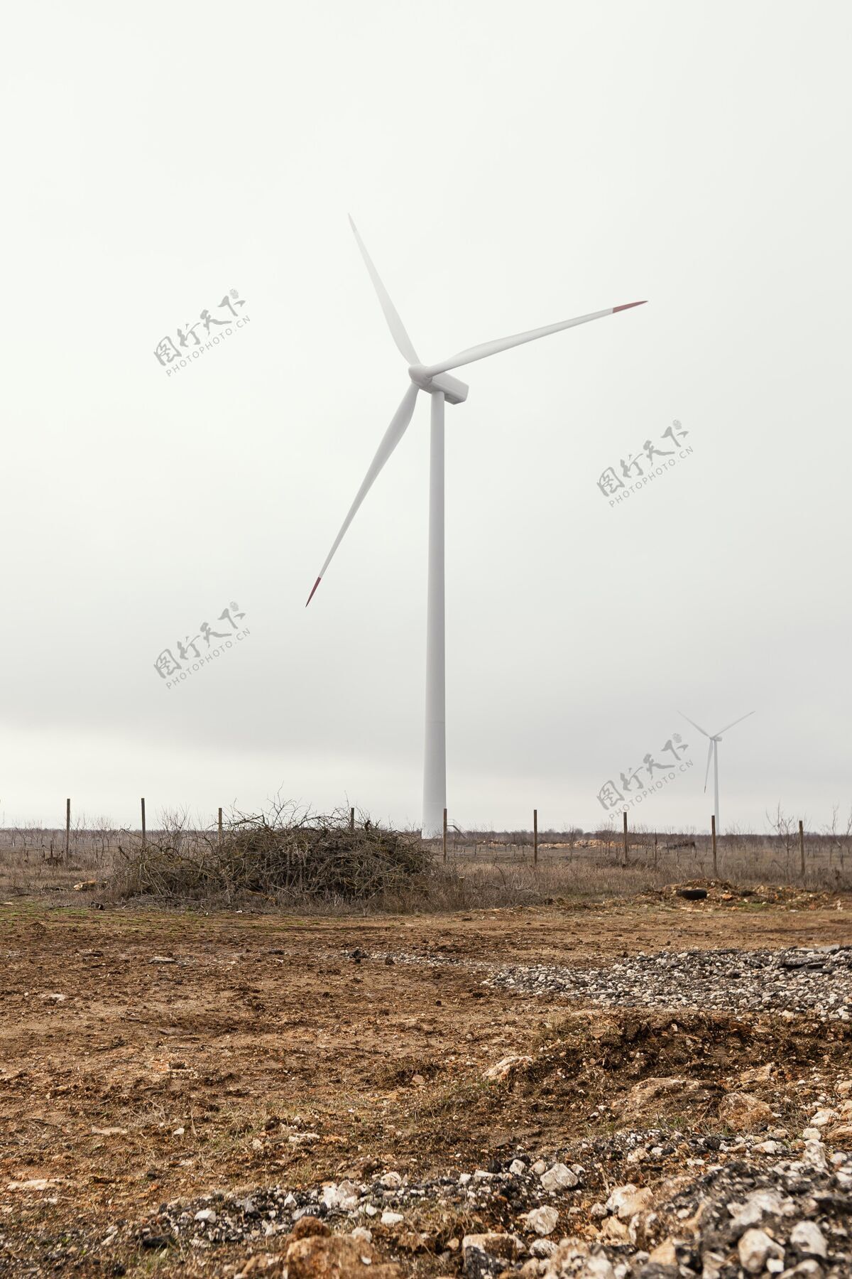 环境风力涡轮机在现场发电风力发电更新可再生能源