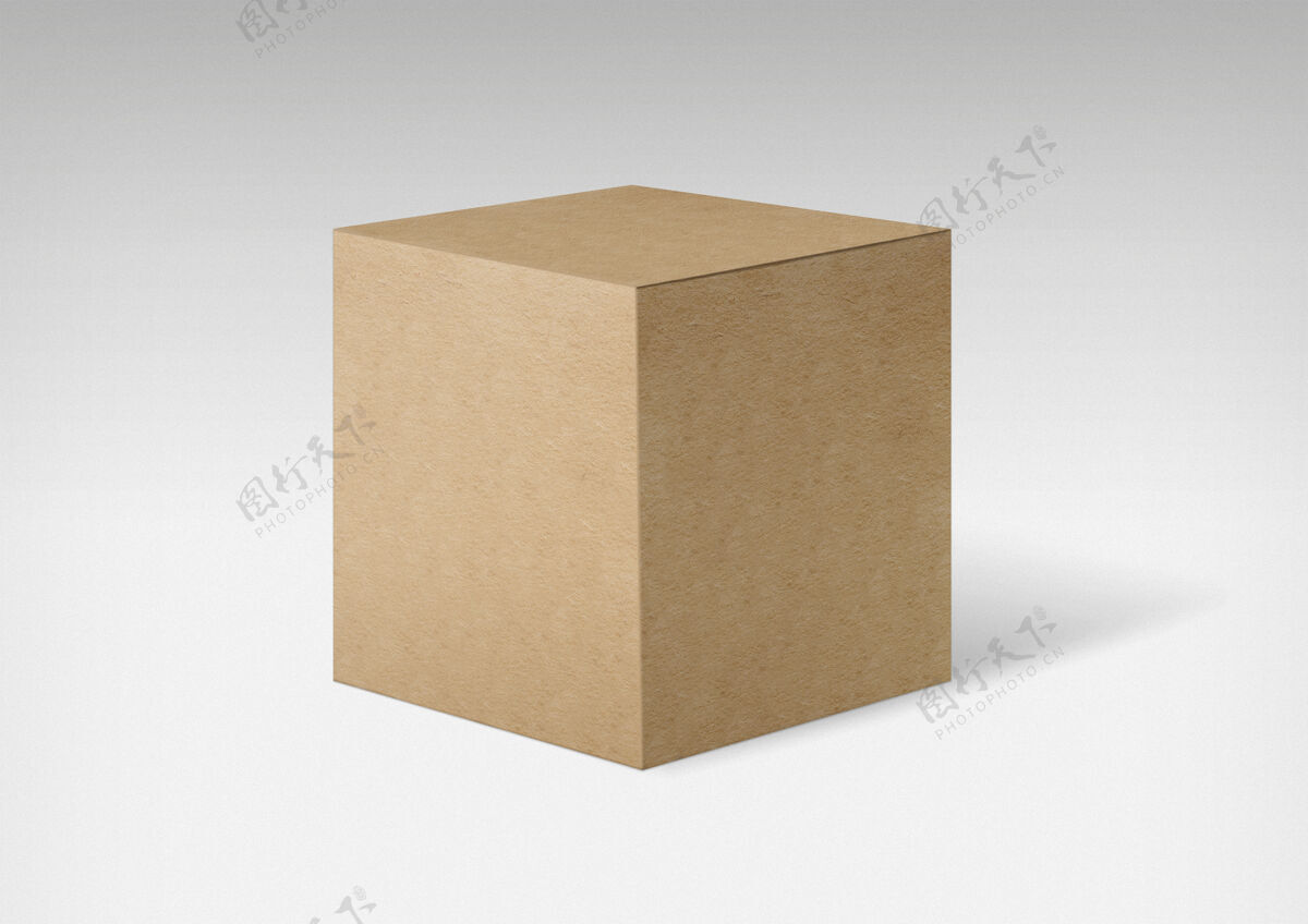 正方形纸板箱隔离素色纸板现实