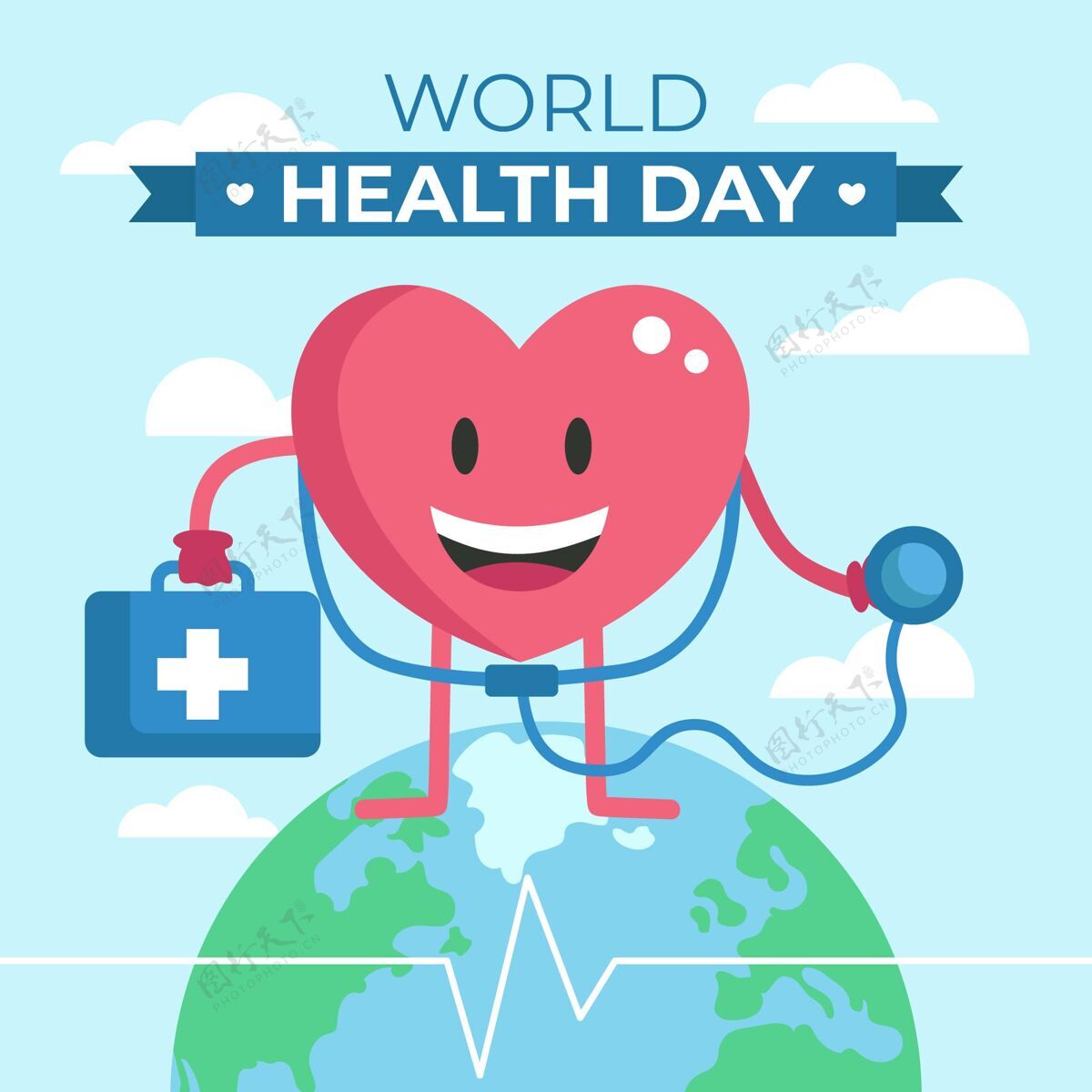 健康世界卫生日插图医疗全球国际