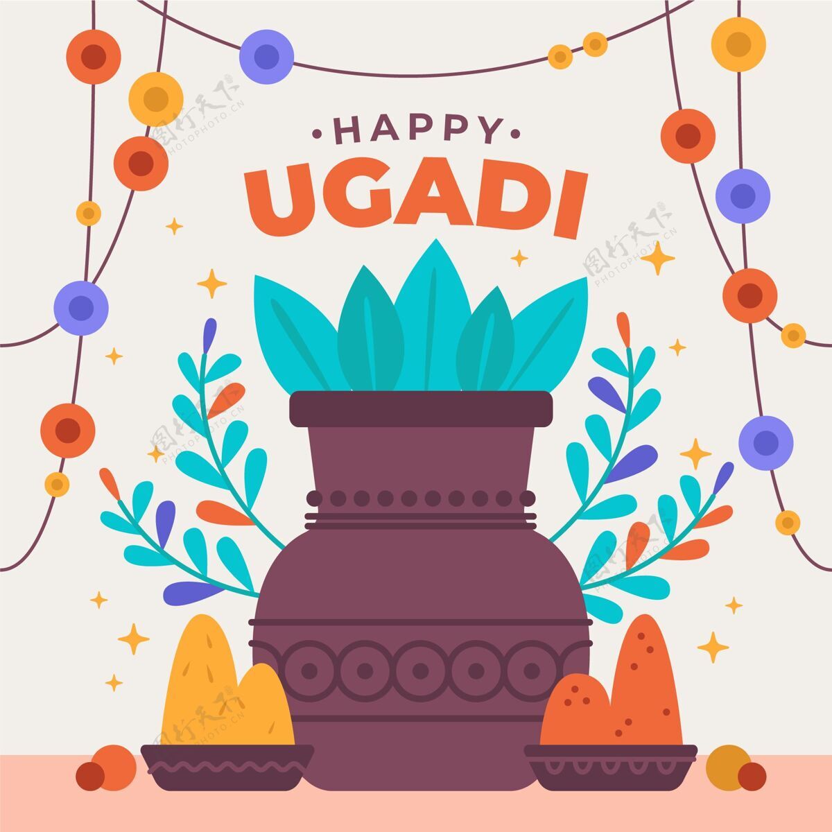 印度平面乌加迪插图公寓印度印度教