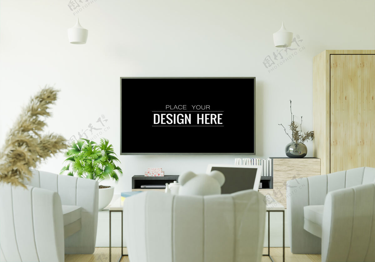 家具客厅里的电视模型模型当代智能