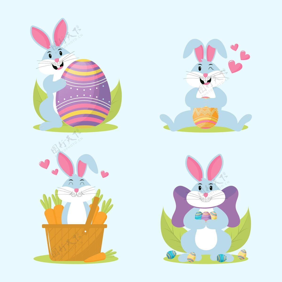 庆祝复活节兔子系列包插图帕斯卡