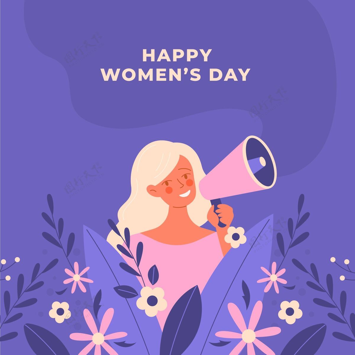 两性平等手绘国际妇女节插画活动妇女权利女性