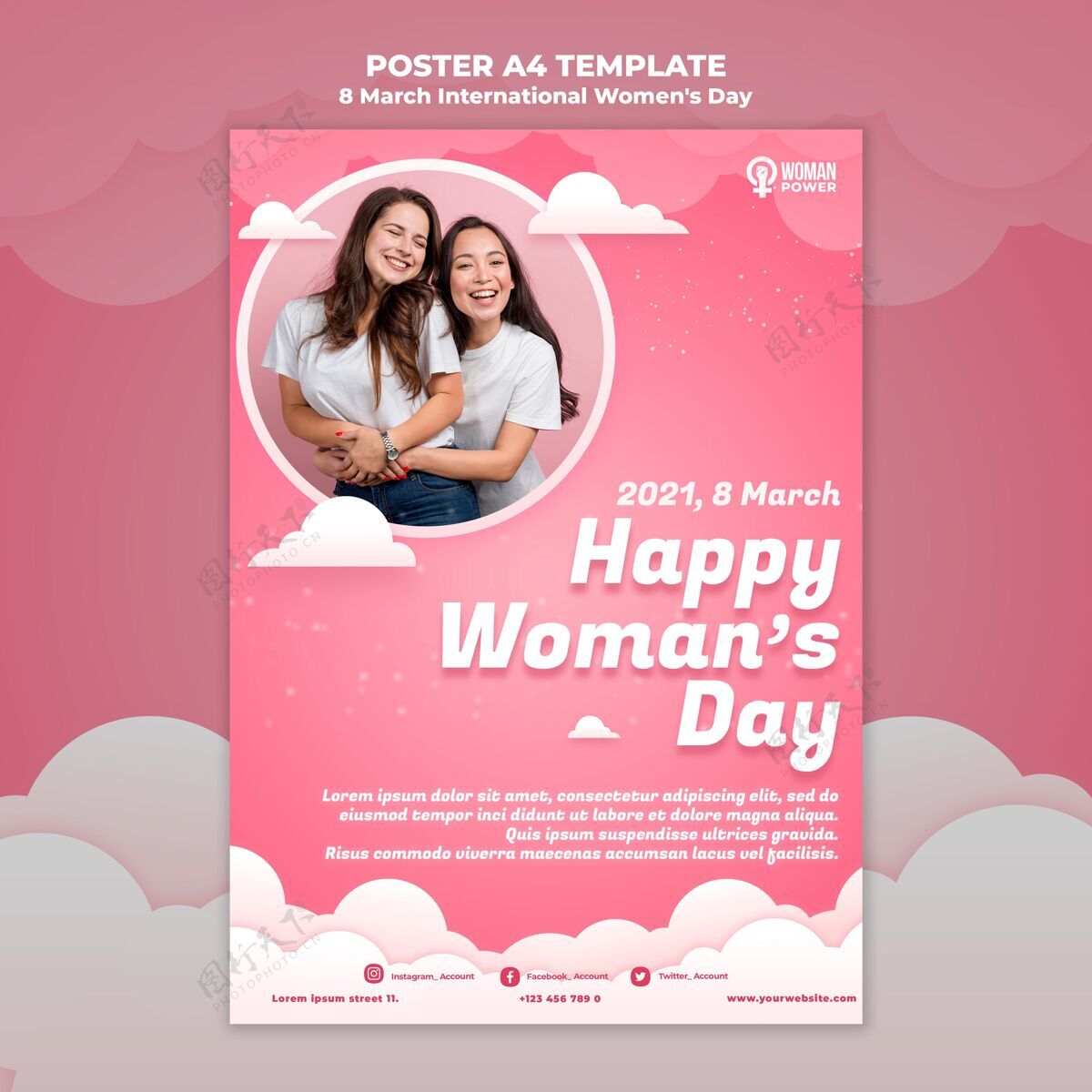 女性国际妇女节海报模板庆典印刷模板海报