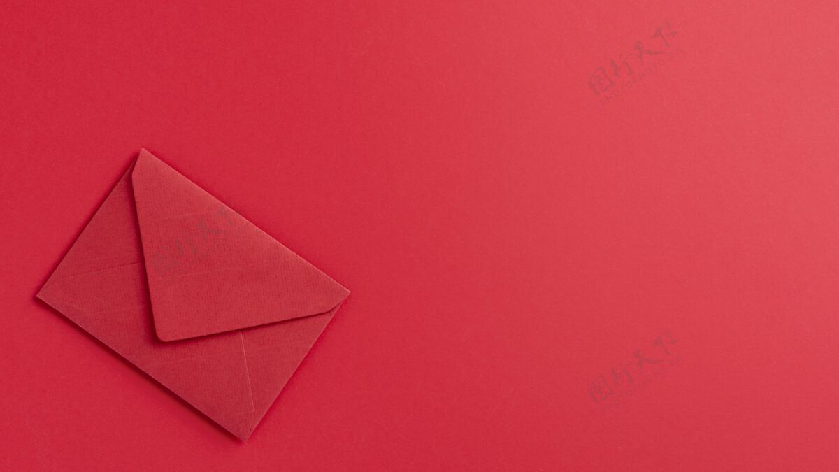 分类用红纸单色静物构图红色信封极简