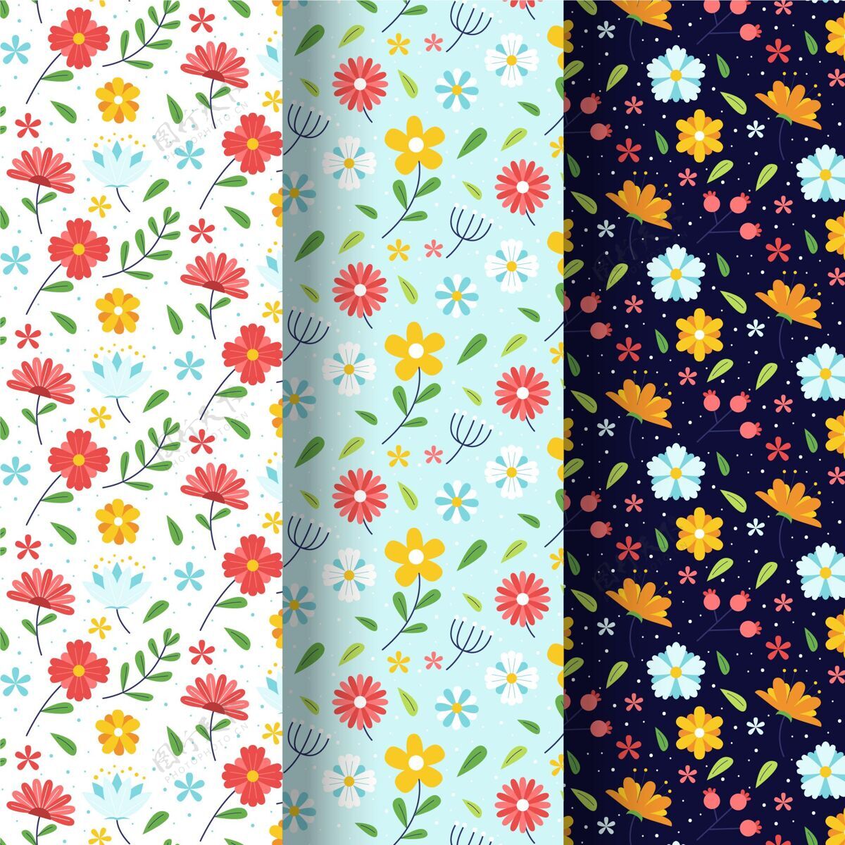 包装手绘春纹系列花卉自然图案背景