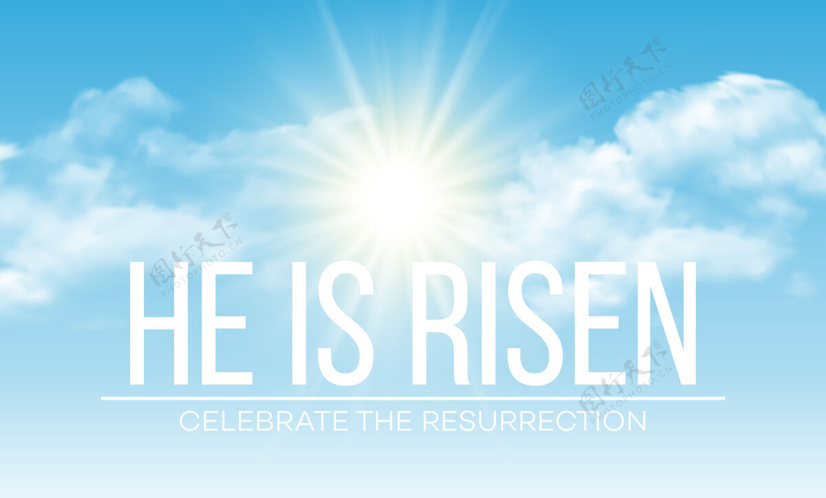耶稣他复活了复活节背景10光空间基督