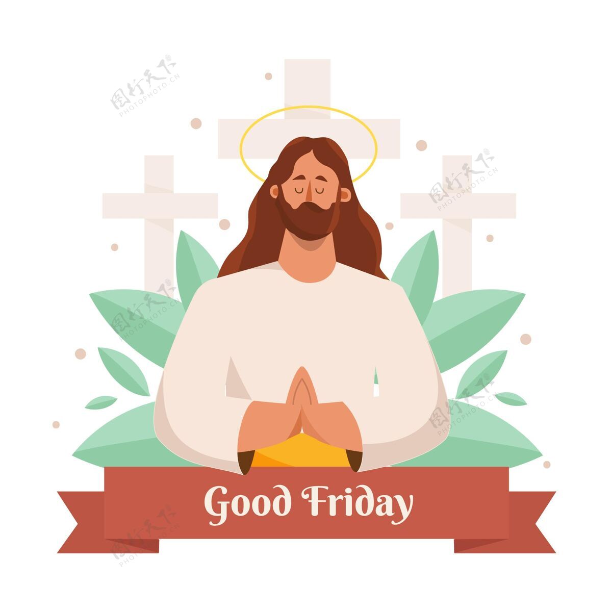 排版耶稣受难节插图平面设计宗教星期五