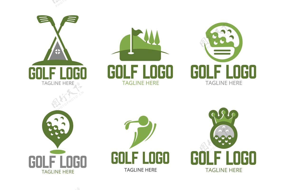 徽章高尔夫标志收集在平面设计徽章Hallmark球