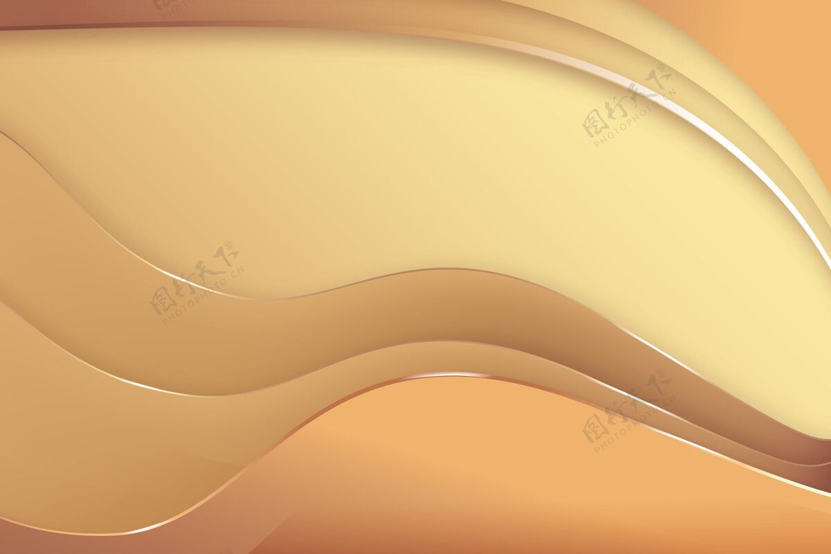 波浪平滑的金色波浪背景墙纸光滑简单