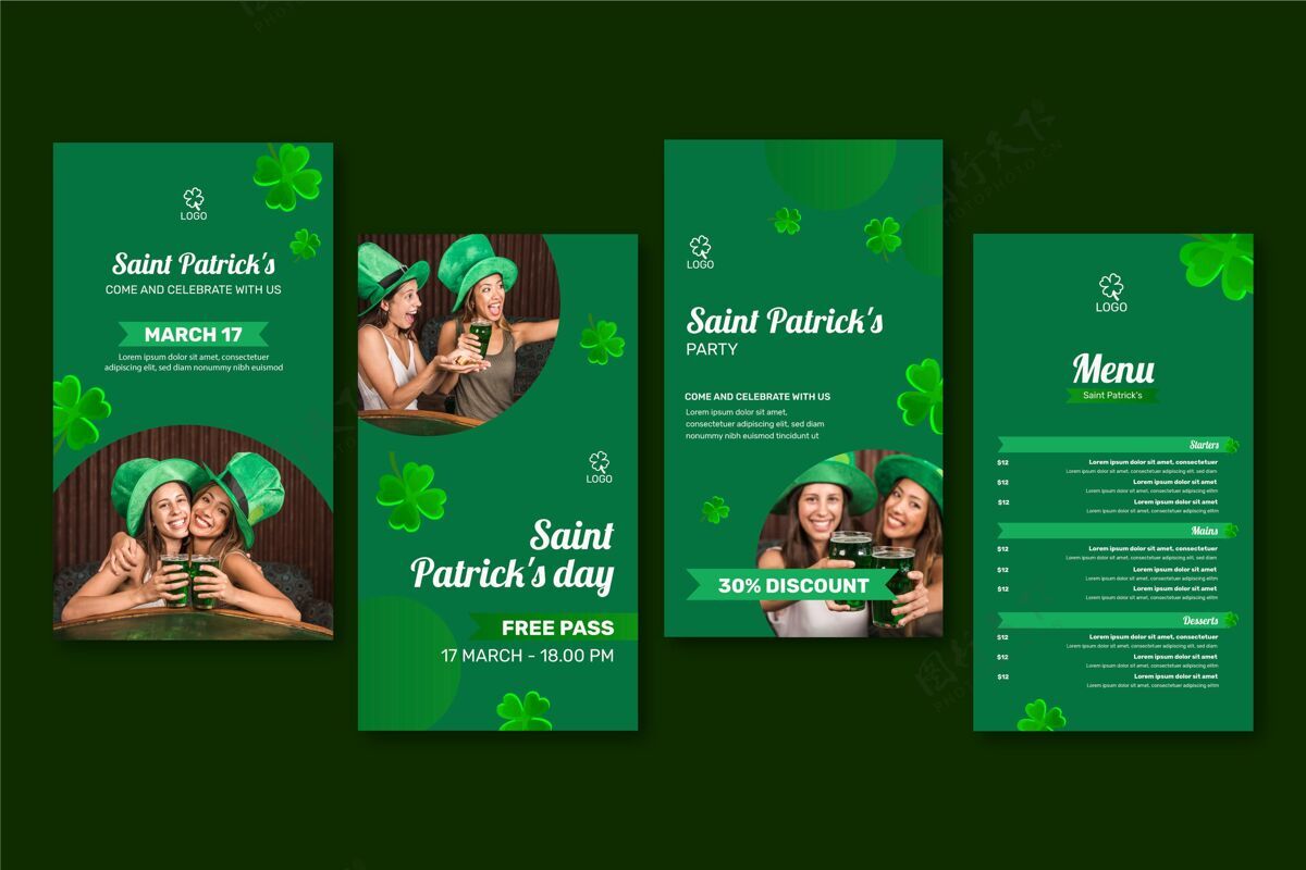 爱尔兰平淡的圣帕特里克节instagram故事传统凯尔特人准备打印