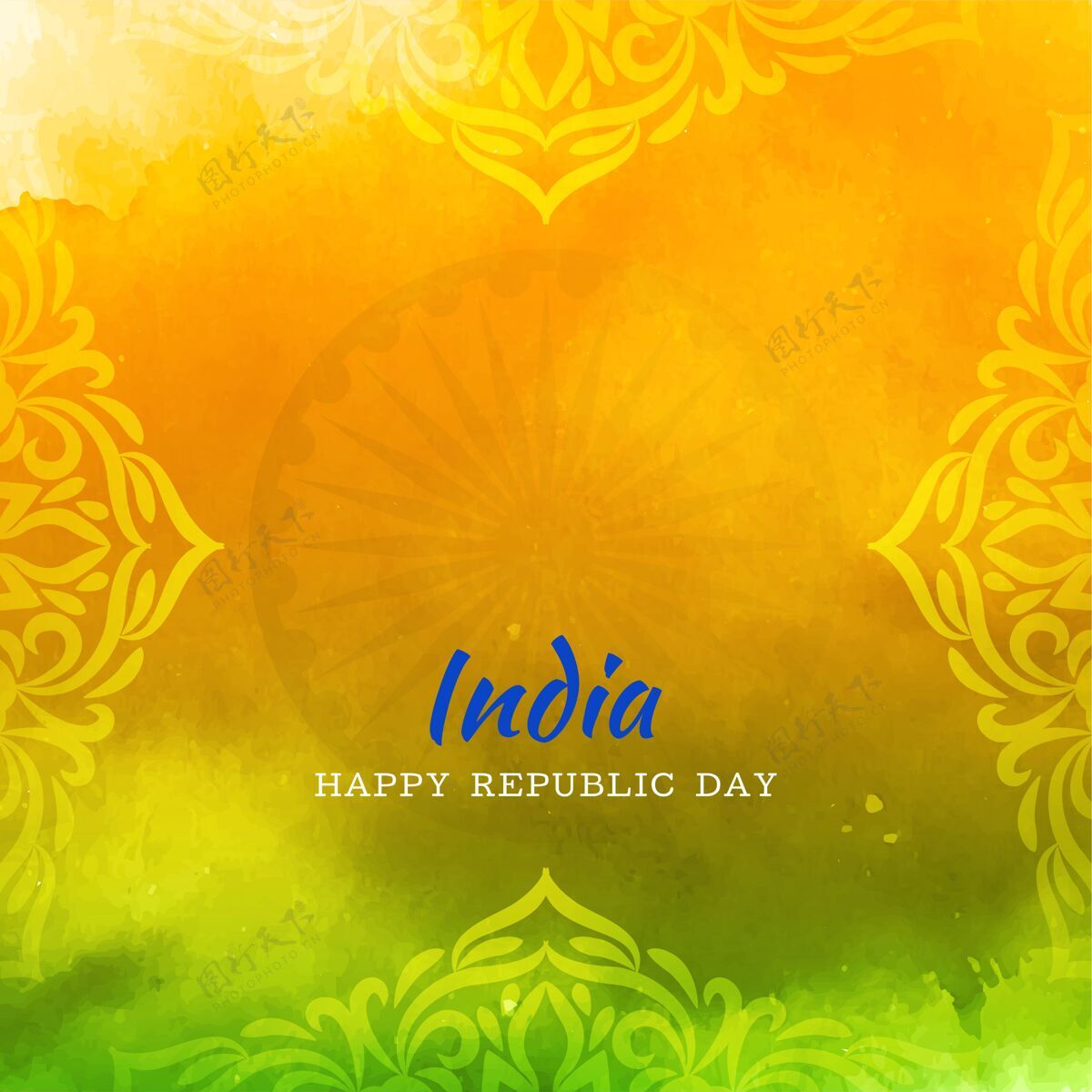 独立艺术优雅的印度国旗主题时尚的共和国日背景国旗印度爱国