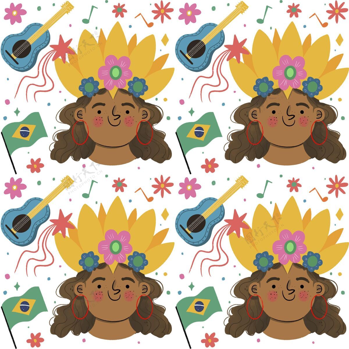 图案巴西嘉年华图案主题传统节日概念