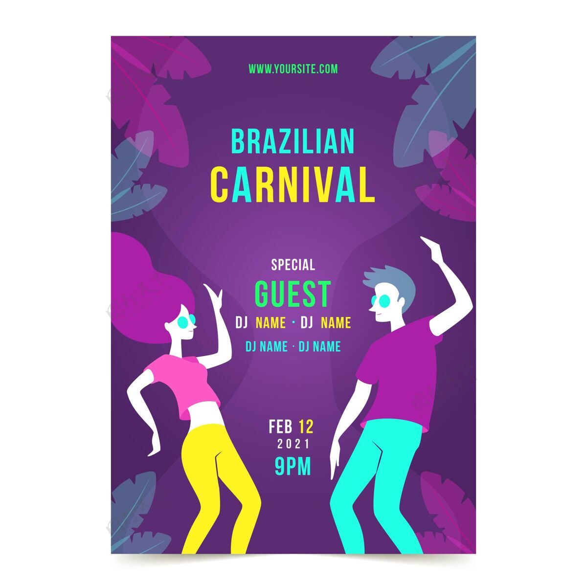 庆典巴西嘉年华传单模板海报传统巴西